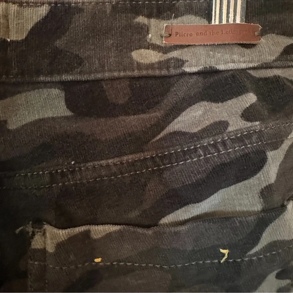 Anthropologie‎ Pilcro and The Letterpress Corduroy Camo Pants Size 29